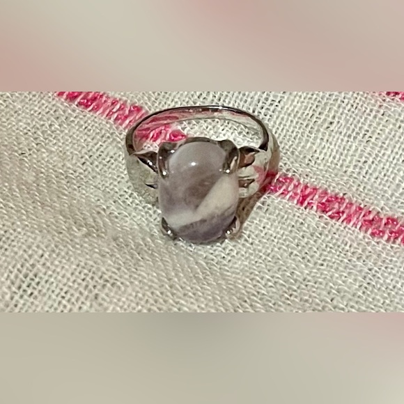 rose quartz & sterling silver ring--size 5 - Picture 1 of 7